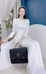Áo Dài Tay Lửng Cổ Tròn Ngọc AD8022 (áo lẻ)