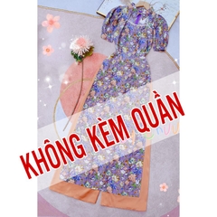 Áo Dài Hoa Cổ Sơmi AD8086 (áo lẻ)