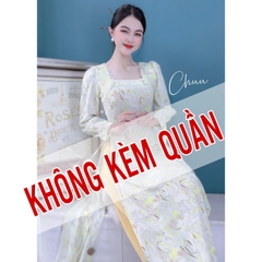 Áo Dài Vai Ren Bán Nguyệt AD8092 (áo lẻ)