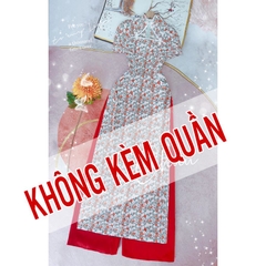 Áo Dài Cổ Tàu Nút Kem AD8095 (áo lẻ)