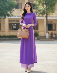 Áo Dài Cổ Mặt Trời AD9125 (áo lẻ)