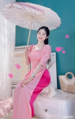Áo Dài Cổ U Tay Nhún AD9152 (áo lẻ)