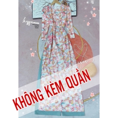 Áo Dài Cổ Kiềng Bắn Ngọc AD8049 (áo lẻ)