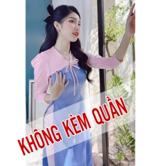 Áo Dài Hoa 4 Cánh AD9190 (áo lẻ)