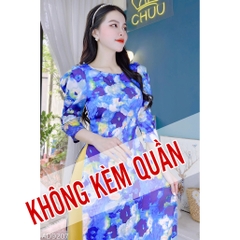 Áo Dài Cổ Thuyền Phi Mờ AD9207