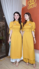 Áo Dài Tay Bồng Nơ 2cm AD8002