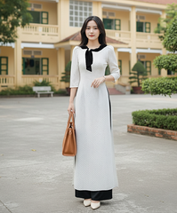 Áo Dài Bi Đen Li Ti AD1517 (áo lẻ)