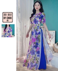 Áo Dài Cổ Sen 4 Tà AD9143