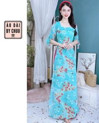 Áo Dài 4T Cổ Vuông Bèo Ngang AD9185 (áo lẻ)