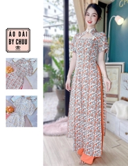 Áo Dài Cổ Tàu Nút Kem AD8095 (áo lẻ)