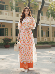 Áo Dài 4T Cổ Li Tay Thạch AD1385 (áo lẻ)