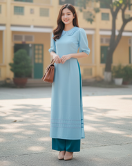 Áo Dài Viền 3 Đường Sọc AD1448 (áo lẻ)