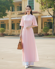 Áo Dài Thêu Hoa Đông Hầu AD1536 (áo lẻ)