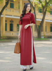 Áo Dài Cổ Sen Tà Ngọc AD1664 (áo lẻ)