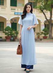 Áo Dài 4T Cánh Tiên Xéo AD9182 (áo lẻ)