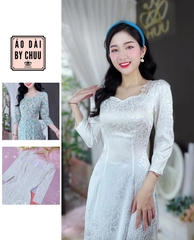 Áo Dài Cổ Pha Ren Vai AD8044 (áo lẻ)