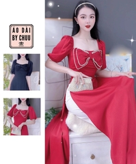 Áo Dài Nơ To Ngọc Châu AD8071 (áo lẻ)