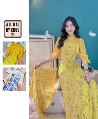 Áo Dài 4T Tay Bồng Nơ AD9151 (áo lẻ)