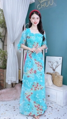 Áo Dài 4T Cổ Vuông Bèo Ngang AD9185 (áo lẻ)