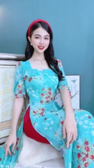 Áo Dài 4T Cổ Vuông Bèo Ngang AD9185 (áo lẻ)