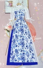 Áo Dài 4T Tay Bồng Nơ AD9151 (áo lẻ)