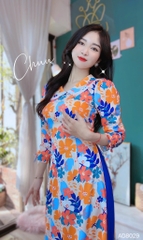 Áo Dài MG Cổ Viền Tơ Trắng AD8029 (áo lẻ)