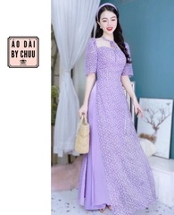 Áo Dài 4T Cổ Lưới Nơ AD9183 (áo lẻ)