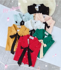 Áo Sơ Mi Đô Ngọc Nơ Màu A8229