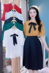 Áo Sơ Mi Đô Ngọc Nơ Màu A8229