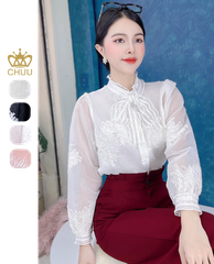 Áo Sơ Mi Thêu Cúc Hoàng Kim A1508