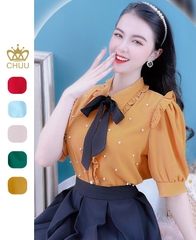 Áo Sơ Mi Đô Ngọc Nơ Màu A8229