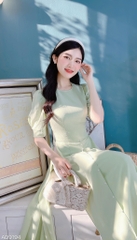 Áo Dài Tăm Tứ Thân 3T Ngọc AD9194 (áo lẻ)