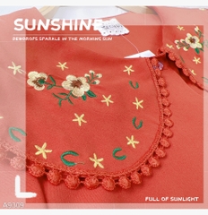 Áo Sơ Mi Thêu Nâu Tây