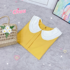 Áo Sơ Mi Cổ Ren Chỉ Đen A8099