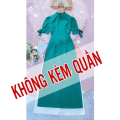 Áo Dài Hoa Mango Tay Nơ AD8011 (áo lẻ)
