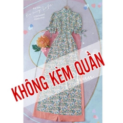 Áo Dài Hoa Mango Tay Nơ AD8011 (áo lẻ)