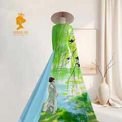Vải Áo Dài Chân Tranh 2 mét V2000