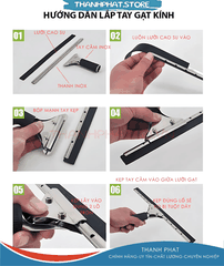 Tay gạt kính inox CB 25cm
