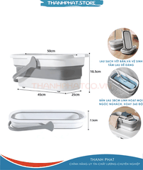 Xô đựng nước gấp gọn đa năng TPS1, thiết kế thông minh vệ sinh nhà cửa, xô giặt cây lau nhà, chùi kính cao cấp