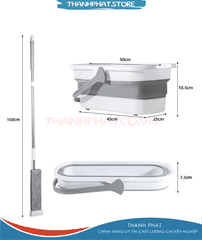 Xô đựng nước gấp gọn đa năng TPS1, thiết kế thông minh vệ sinh nhà cửa, xô giặt cây lau nhà, chùi kính cao cấp