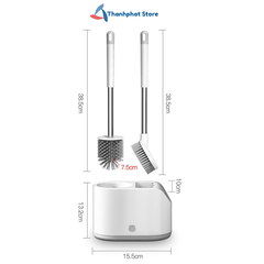 Bộ cọ nhà vệ sinh, cọ bồn cầu đa năng 2 món đầu silicon cao cấp TPS