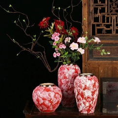 Lọ gốm đỏ phong cách Nhật Bản - Lọ hoa cao cấp