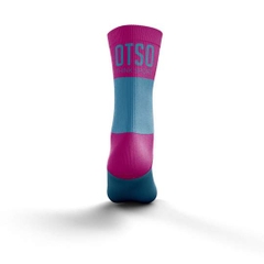 Tất Otso Multisport - LIGHT BLUE & FLUO PINK - Cổ trung (OSLb/Fpm)