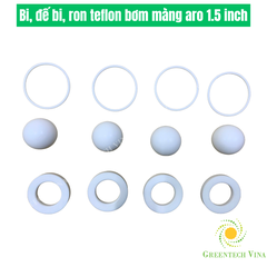 Bi, đế bi, ron teflon bơm màng aro 1,5 in