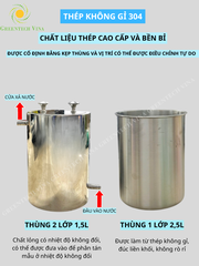 BỘ ĐÔI 2 THÙNG INOX 1 LỚP 2,5L VÀ 2 LỚP 1,5L