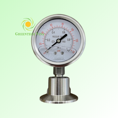 Đồng hồ đo áp suất vi sinh 0-0.4MPA Inox 304 kết nối khớp nối nhanh