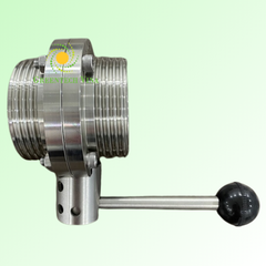 Van bướm tay rút vi sinh 50.8mm Inox 316L Kết nối 2 đầu ren rắc co