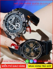 dong-ho-cap-doi-guess-chronograph-dinh-da-day-sillicone-timesstore-vn
