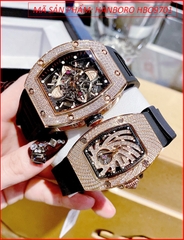 dong-ho-cap-doi-hanboro-automatic-full-da-rose-gold-day-silicone-den-timesstore-vn