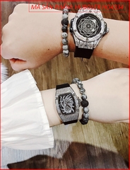 dong-ho-cap-doi-huboler-by-hanboro-mat-tron-hoa-tiet-vu-tru-dinh-da-swarovski-silver-day-silicone-den-chinh-hang-dep-gia-re-timesstore-vn